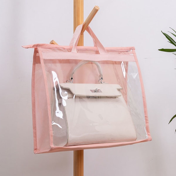 Åndbar fugttæt taske støvpose garderobe forseglet læder taske beskyttelse opbevaringstaske (beige M)