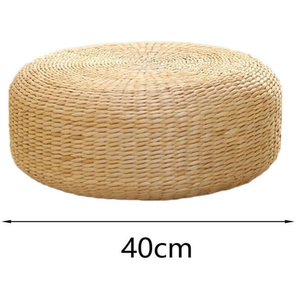 Setepute i japansk stil, håndlaget meditasjonspute, rustikk tatami-setepute til kontoret, 40 cm diameter