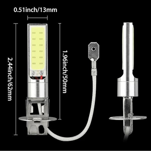2 st H3 Dim-/extraljus Cree LED-lampor 6000k Klarvitt 100w 6000lm