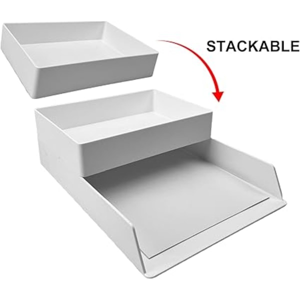 Rektangulär förvaringslåda i plast, tillbehörsfack, 24,1 x 17 x 5 cm, Vit