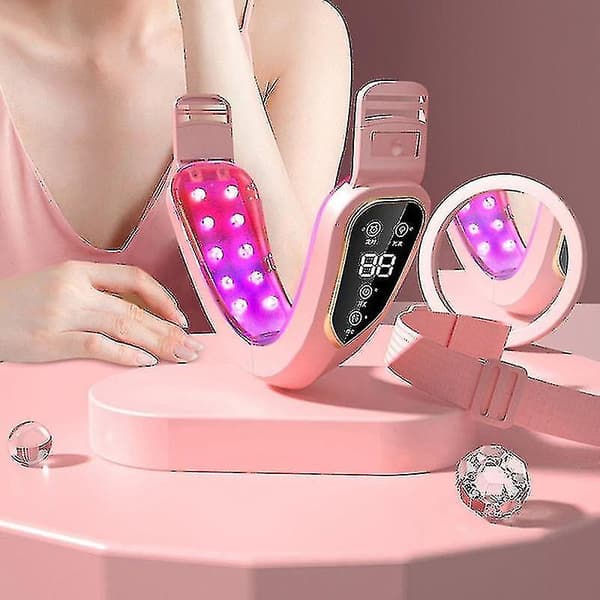 Ansiktslyftande Apparat LED Fotonterapi Ansiktsbantning Vibrationsmassage Dubbelhaka V-format Kindlyft Ansikte-YUHAO