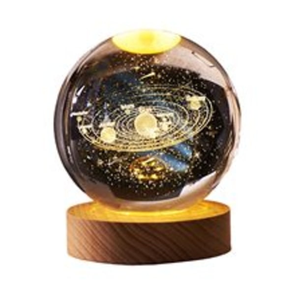 3D Galaxy Kristallkula Nattlampa, Färgglad LED Lamphållare, Färgskiftande Lampa som Födelsedagspresent till Tonårspojkar och Flickor