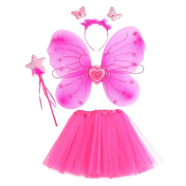 Set Fairy Gaze Skirt Performance Dress Up Accessoar Girl's Costume Rosy 42x33cm