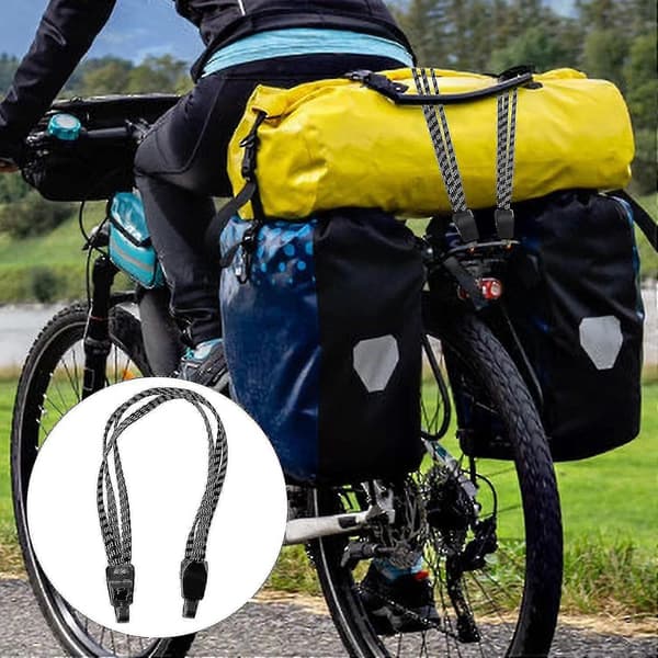Sæt med 4 elastiske bagagestropper med kroge, 3-i-1 bagagestøtte, elastisk spændestrop til cykelbagage