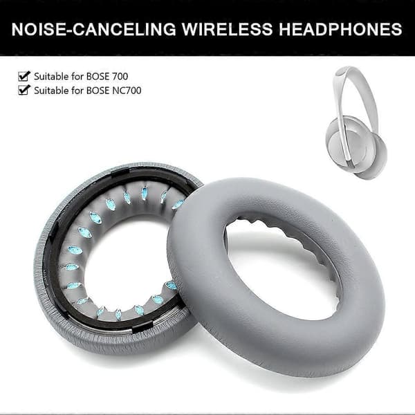 For Bose 700 NC700 Bluetooth-kompatible hodetelefoner 1 par erstatning protein skinn øreputer øreputer Grey Grey