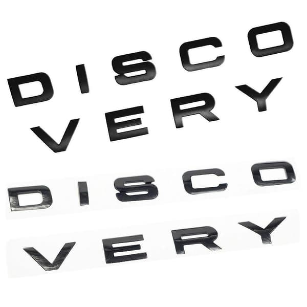 2 sæt 3D blank sort bogstav Discovery bil bag foran badge emblem mærkat - blank sort mat