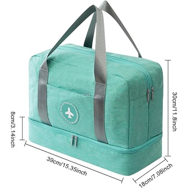 Unisex Sportväska med Skofack, Tote Bag 20L, Vattentät Stor Kapacitet Bärbar Gym Fitnessväska - Ljusblå, Klarblå, Minimalistisk