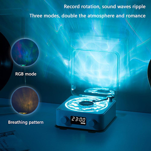 Pieni Retro Vinyyli Johdoton Kaiutin Bluetooth-yhteensopiva Kaiutin Yölamppu Toimistoon Makuuhuoneeseen