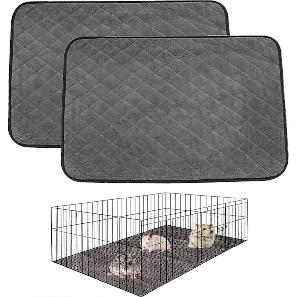2-pack Tvättbara Fleeceburmattor för Marsvin, Vattentäta & Halkfria Fleeceburmattor för Marsvin, Superabsorberande Återanvändbar Marsvinsbädd