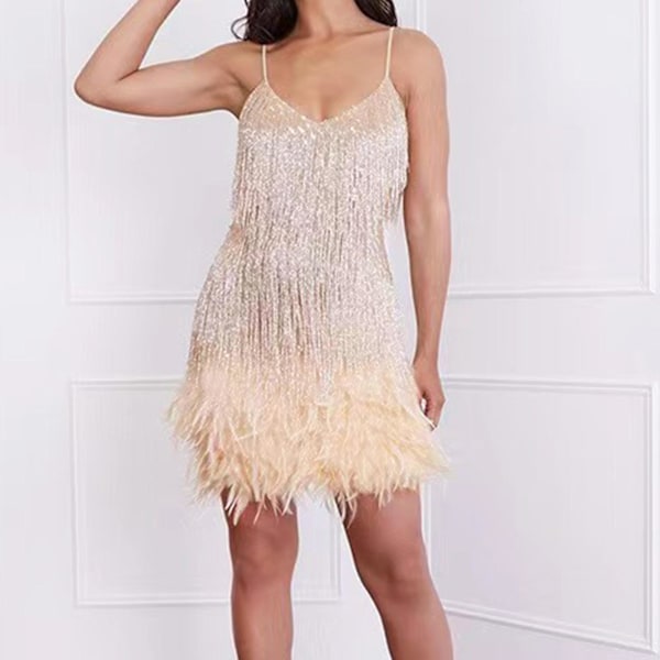 Fjerbesat Kant Mini Bodycon Kjole Off-the-Shoulder Hudvenlig Perfekte Gaver til Kvinder Piger