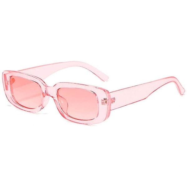 Rektangel solbriller til kvinder Retro mode solbriller Uv 400 beskyttelse Square Frame Eyewear Pink