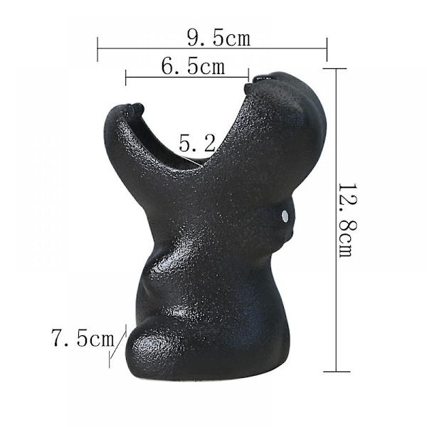 9,5 cm Keramiske Blomsterpotter, Sukkulente Plante Blomsterpotter, Mini Flodhest Plantepotte, Keramiske Plantepotter Dekoration Til Bonsai Sukkulente Planter Sort