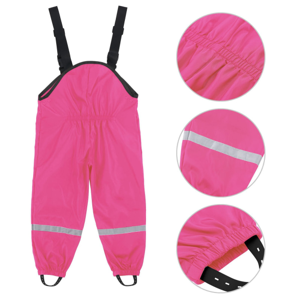 Children's PU suspenders rain pants one-piece waterproof