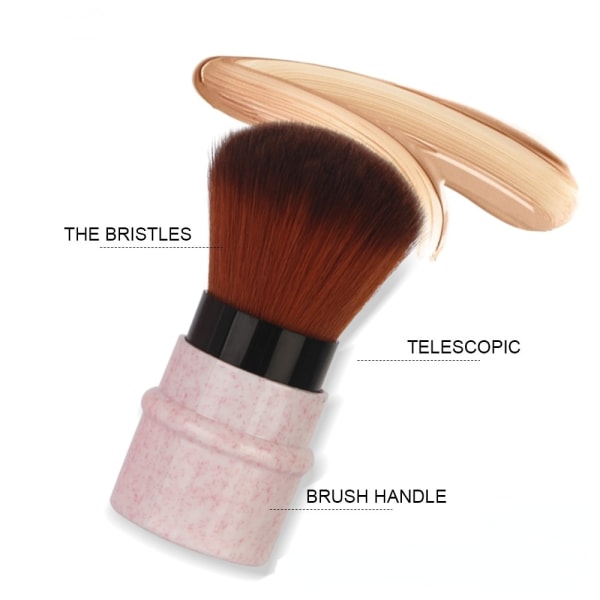 Mini Retractable Foundation Makeup Brush Justerbar Apricot