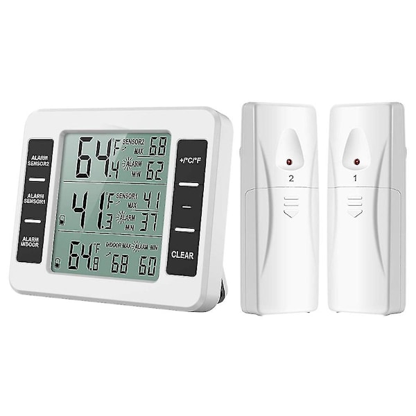 Opgraderet version køleskabs termometer trådløs digital fryser