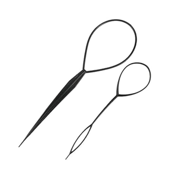 1 Set (2 st) Svart Plast Magisk Hårfläta Hästsvans Maker Clip Verktyg Enkel Gör-Det-Själv Hårstyling Tillbehör
