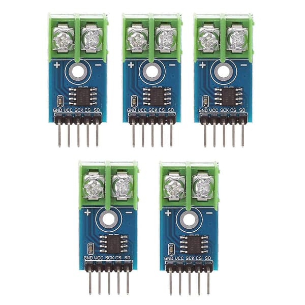 5 MAX6675 typ K termoelement temperatursensormoduler för Raspberry Pi och Arduino