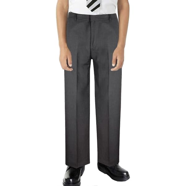 Børnebukser til drenge, ensfarvede, skoleuniform, pull-up, almindelig pasform, elastiske bukser Grey 3-4 Years