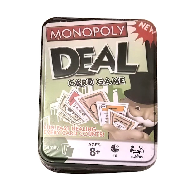 Engelsk Järnbox Monopol Kort Fastighetsbrädspelet DEAL MONOPOL Tyskland Ta Klockan Sekvens Labyrinth