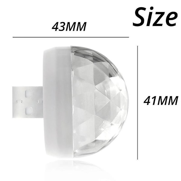 10 kpl Auton USB Tunnelmavalo RGB Mini Värikäs Musiikki Ääni Liitäntä LED Juhlatunnelma Sisätilan Kupu Tavaratilan Lamppu Yövalot & Tunnelmavalo