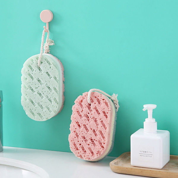 Badaccessoarer Exfoliering Tvätt Kroppsmassage Borste Dusch Gnugga Svamp Badboll Kroppsborste Svamp Skrubber(B)