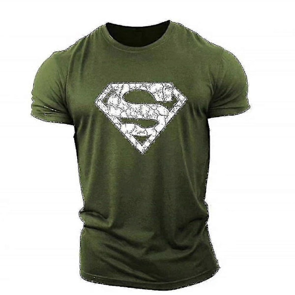 Superman Vascular Gym Træningstop Kortærmet T-shirt Army Green XL