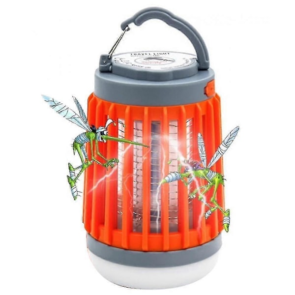 Hyttysten tappaja, kotitalouksien kärpästen tappaja, hyttysten tappaja, LED-hyttysten tappaja, aurinkoenergialla toimiva hyttyspyydys, oranssi