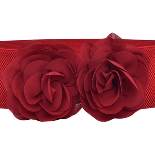 Elastisk midjebelte, bredt belte for kvinner for bluse, genser, maxi-skjorter Red