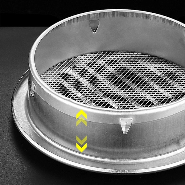 Rund 75-200 ventilationsrist rustfrit stål insektnet flange ventilationsrist 160mm