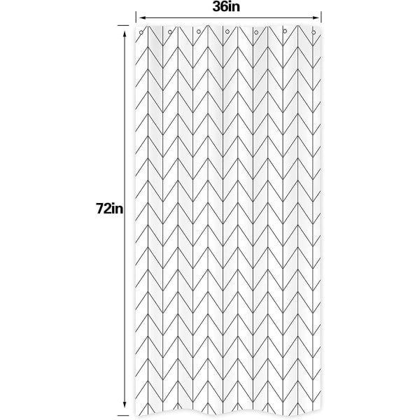 Suihkuverho Kaappi Pieni Suihkuverho Rv Walkin Seisova Puoli Pieni Koko 90*180cm Tuumainen Chevron Raidallinen kalanruoto Musta Valkoinen Geometrinen Kapea Ti