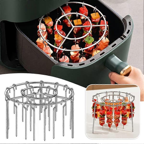 BBQ Spydholder i rustfrit stål, rund, vertikal holder til Instant Pot