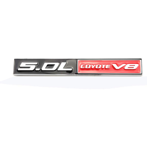 2 kpl 5.0L Coyote V8 -merkkejä, 3D-koristeelliset lokasuojan koukku- ja takaluukun merkkitarroja, yhteensopivat Mustang F150:n kanssa (musta/punainen)