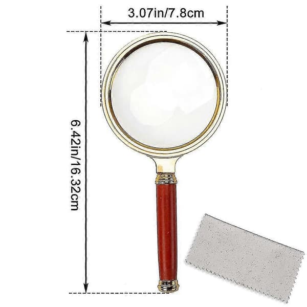 80mm Diameter 10x Förstoringsglas med Rund Lins