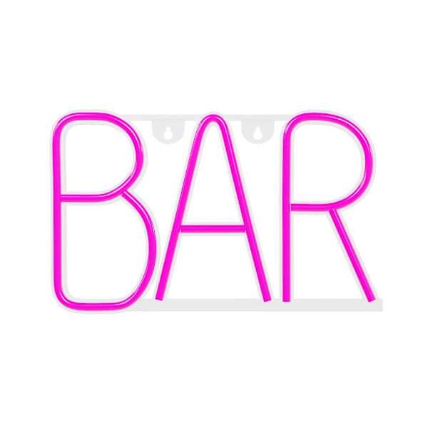 LED-neonskylt \"Bar\" – Rosa