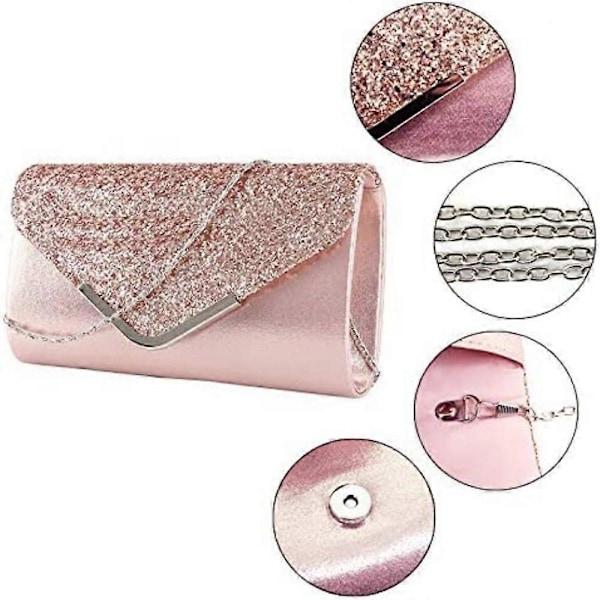 Elegant dame clutch aften taske skinnende håndtaske