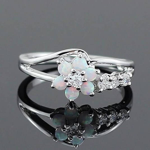 Iumer Dam Artificiell Zirkon Ring Tvådelad Ring Inlagda Strass Födelsedagspresent Storlek 6-10