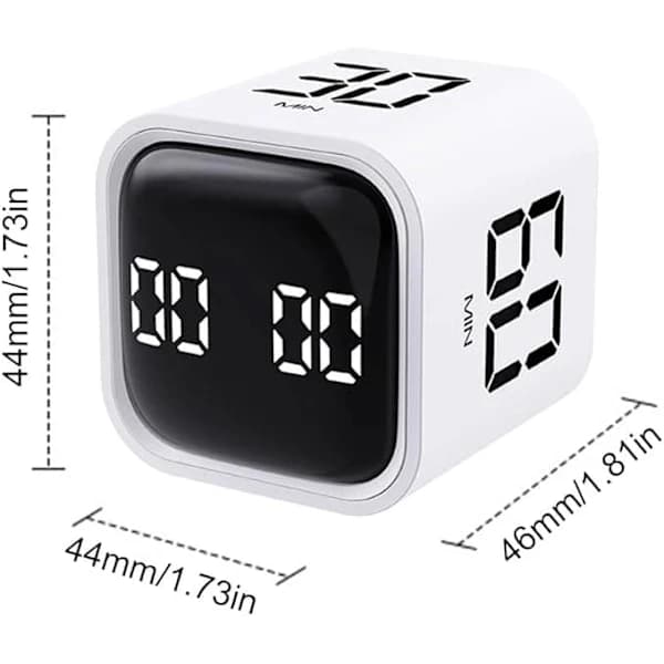 Pomodoro Timer 5/10/30/60 Min Bordtimer Vibrationsvolumen Justerbart Produktivitetsur