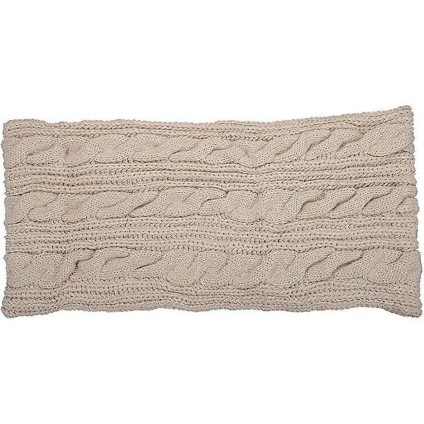 Dam Tjock Ribbstickad Vinter Infinity Cirkel Loop Halsduk Premium Twist Khaki