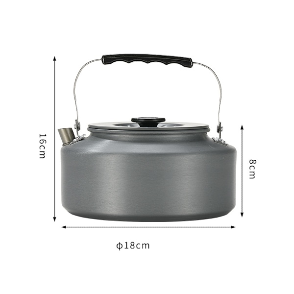 Kaffekanna i aluminiumlegering 0,8L Stor Kapacitet Bärbar Camping Tekanna Utomhus Vattenkokare