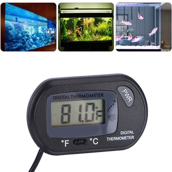 LCD Digital Akvarium Termometer Bekväm Stor Tydlig Skärm Justerbar Akvarium Termometer