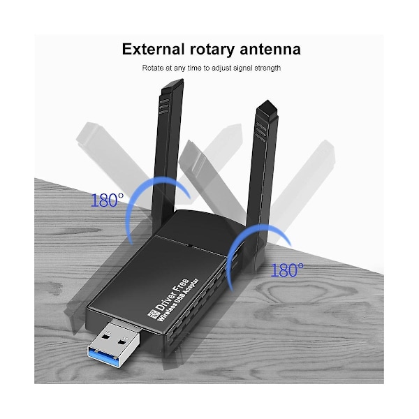 Trådløst nettverkskortadapter USB WiFi-adapter 650Mpbs 802.11Ac/B/G WiFi-mottaker Nettverkskort