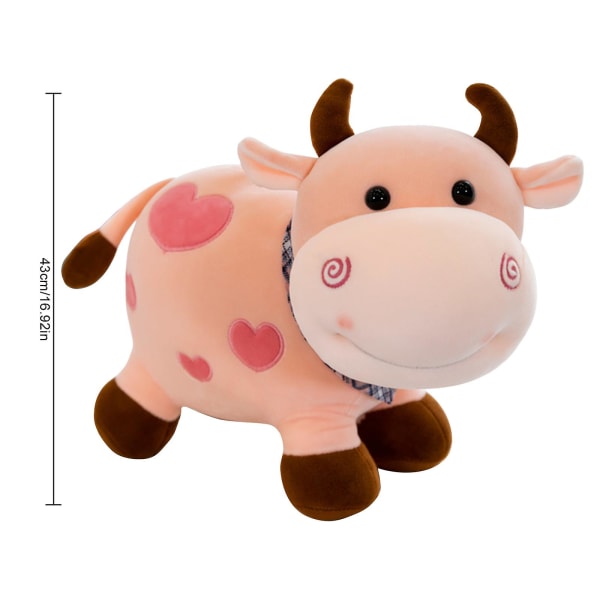 Supermjuk kodocka Bomull Anima Rosa Fin födelsedag Bröllopspresenter Ragdoll Ornament Brun För tjejer Vit kalv plyschleksak Pink 43cm