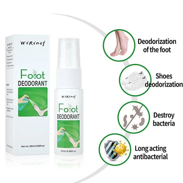 Fotluktspray, fotdeodorantspray Anti-sprekkefjerning Fjern bakterier Egen lukt Fotnaturlig deodorant fotspray