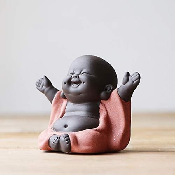 Keramisk Liten Søt Buddha Munk Dukke Kreativ Babyhåndverk Dukke Ornament Gave Utsøkte Keramiske Håndverk