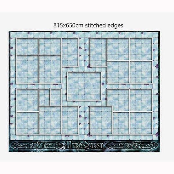 Tilpasset Stor Spillematte Bordmatte HeroQuest 815x650 med Sydde Kanter (Stor Musematte) Naturgummi Brettspillmatte for TCG/CCG/MTG 2