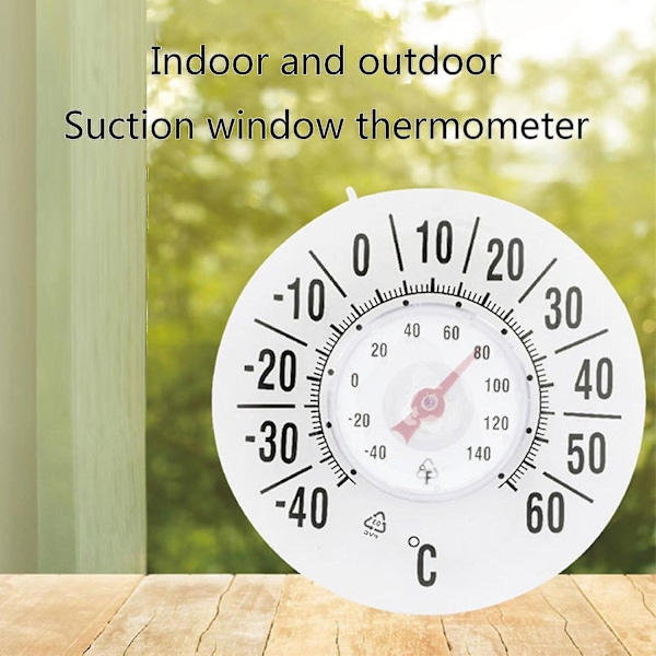 Fönstertermometer Temperatur Inomhus/utomhus Urtavla Rund Sugpropp På Fönster