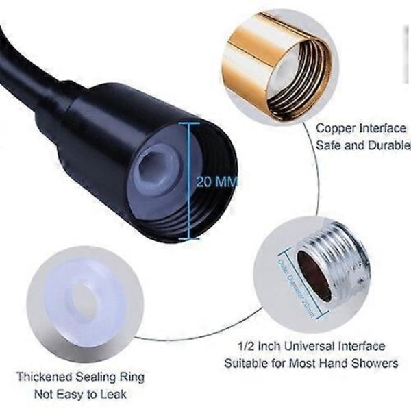Toiletskylleslange, Plastik, 3m, Sort