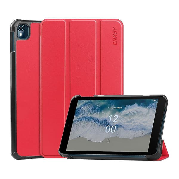 Enkay PU Læder Stand Case til Nokia T10 til Nokia T10