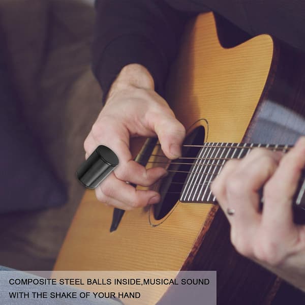 Gitar Ukulele Shake Rytme Loop Maraca Cabasa Finger Slitasje Ukulele Tilbehør Svart