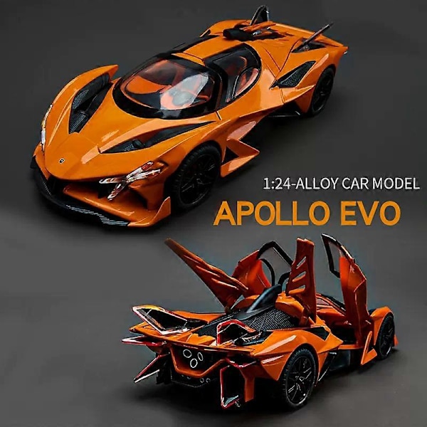1/24 Apollo Project EVO Bolide Rataurheilu Alloy Malliauto Keräily Diecast Ajoneuvo Ääni Valo Leluauto Lasten Lelu Lahja Evo red no box